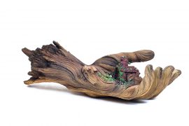 Clay sculptures resembling wood